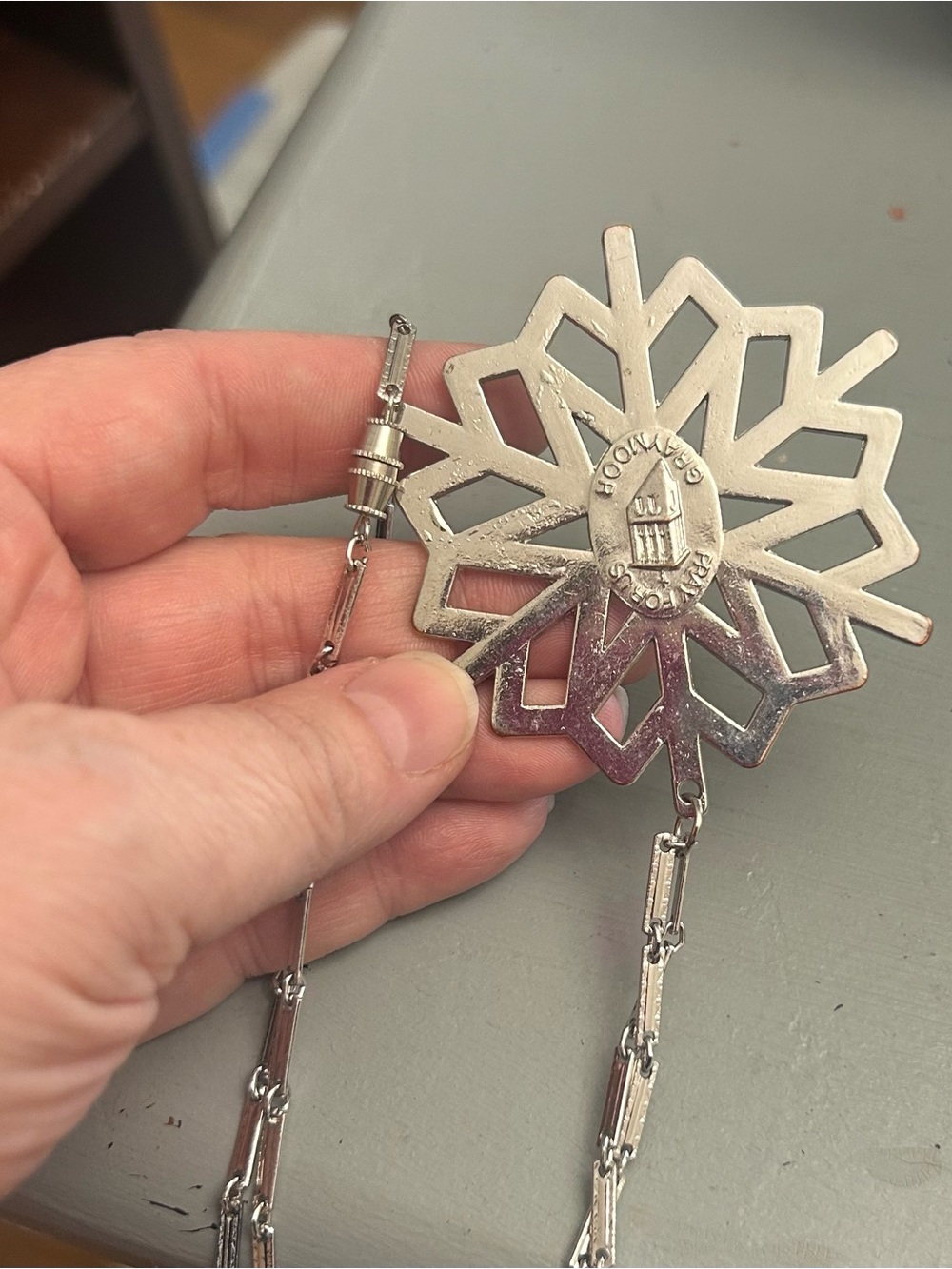 Silver Snowflake Pendant Necklace - St Joseph and Jesus Graymore pray for us